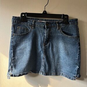 One Tuff Babe Y2K Denim Mini Skirt